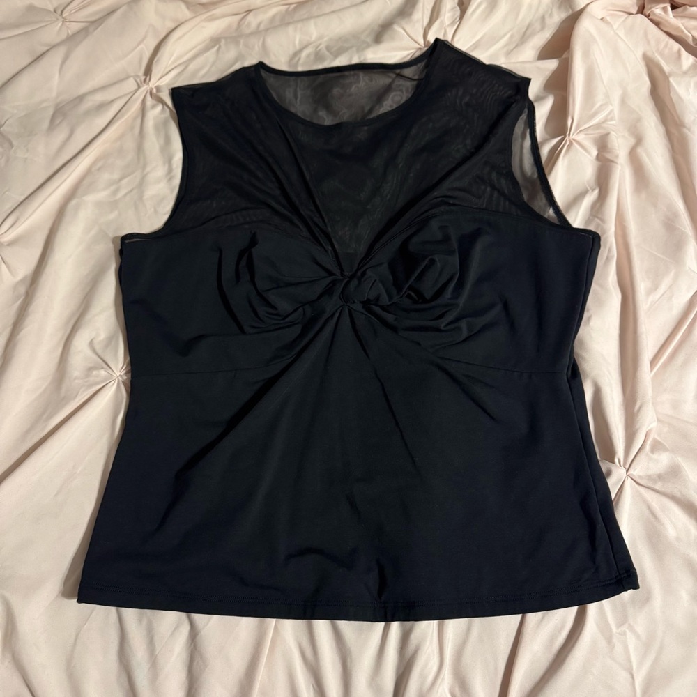 Abercrombie & Fitch Black Mesh Detail Tank Top
